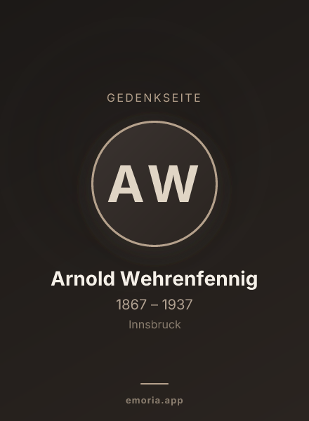 Gedenkportrait von Arnold Wehrenfennig