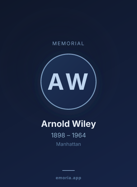Memorial portrait of Arnold Wiley