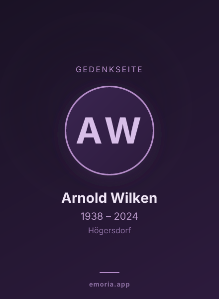 Gedenkportrait von Arnold Wilken