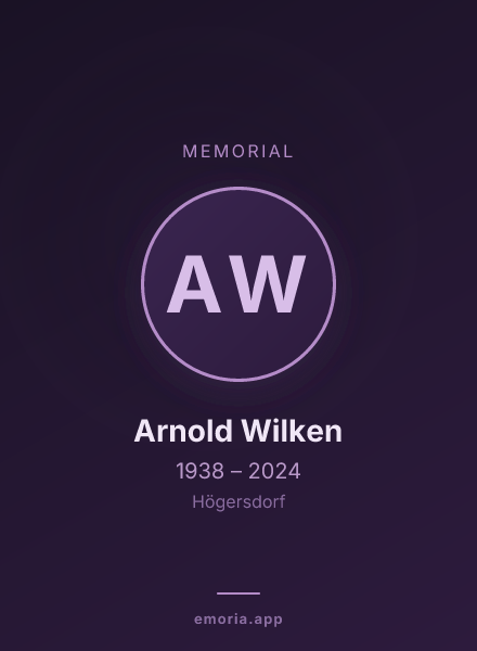 Memorial portrait of Arnold Wilken