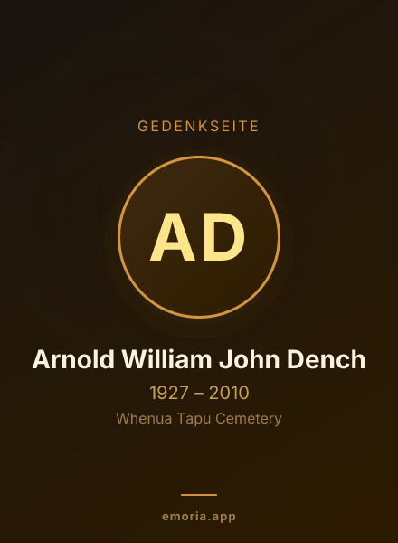 Gedenkportrait von Arnold William John Dench