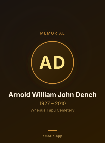 Memorial portrait of Arnold William John Dench