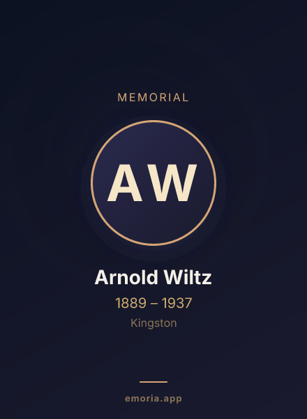 Memorial portrait of Arnold Wiltz