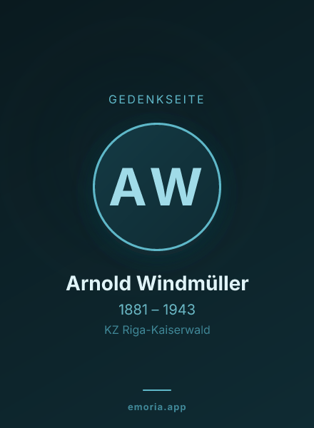 Gedenkportrait von Arnold Windmüller