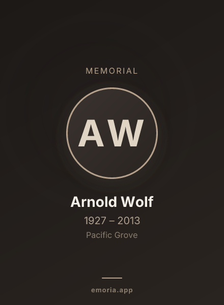 Memorial portrait of Arnold Wolf