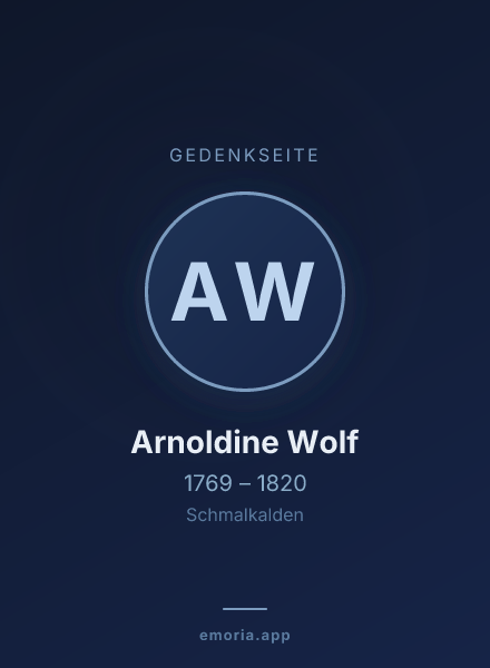 Gedenkportrait von Arnoldine Wolf