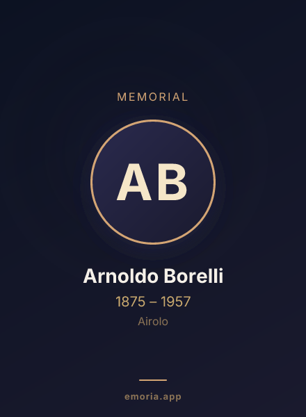Memorial portrait of Arnoldo Borelli