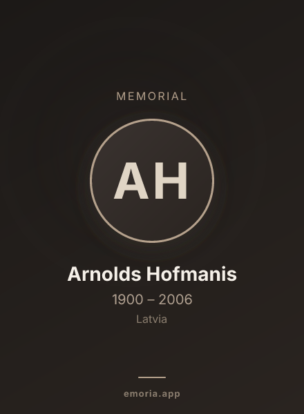 Memorial portrait of Arnolds Hofmanis