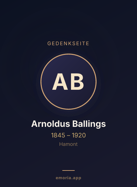 Gedenkportrait von Arnoldus Ballings