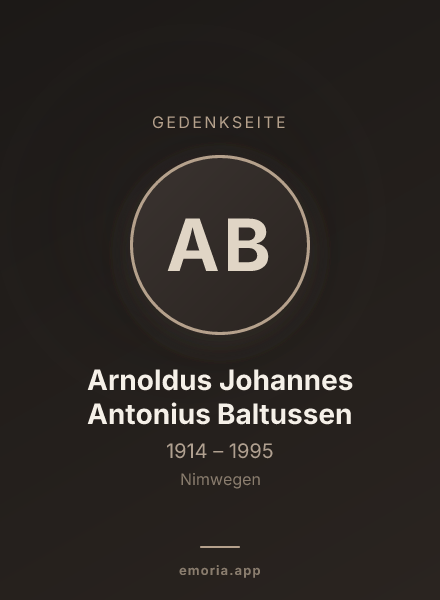 Gedenkportrait von Arnoldus Johannes Antonius Baltussen
