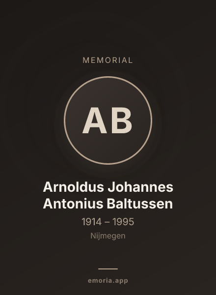 Memorial portrait of Arnoldus Johannes Antonius Baltussen