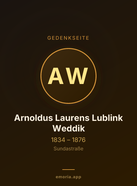Gedenkportrait von Arnoldus Laurens Lublink Weddik