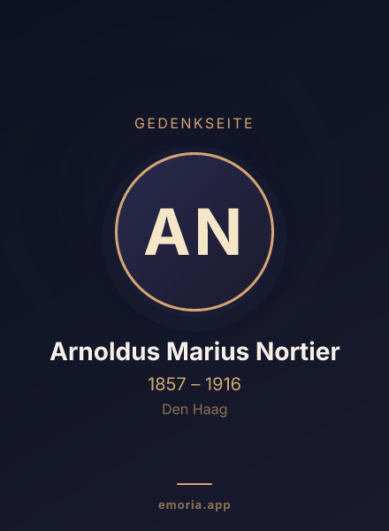 Gedenkportrait von Arnoldus Marius Nortier