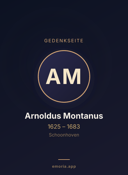 Gedenkportrait von Arnoldus Montanus