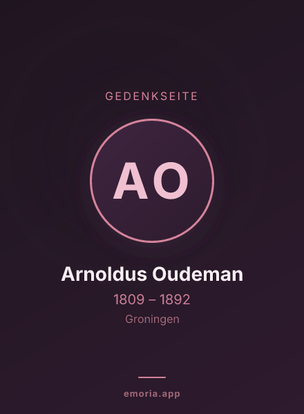 Gedenkportrait von Arnoldus Oudeman