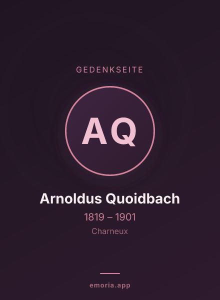 Gedenkportrait von Arnoldus Quoidbach