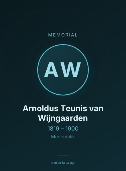 Memorial portrait of Arnoldus Teunis van Wijngaarden