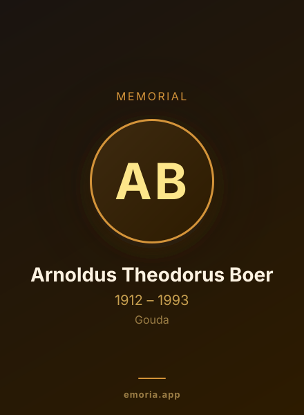 Memorial portrait of Arnoldus Theodorus Boer