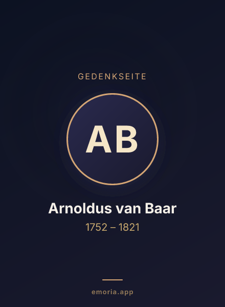 Gedenkportrait von Arnoldus van Baar