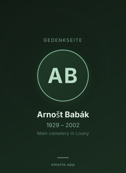 Gedenkportrait von Arnošt Babák