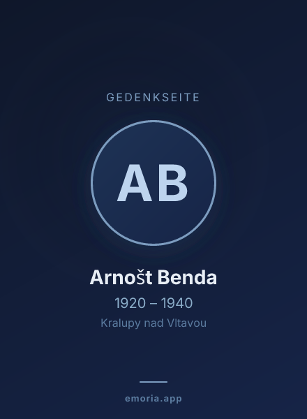 Gedenkportrait von Arnošt Benda