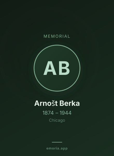 Memorial portrait of Arnošt Berka