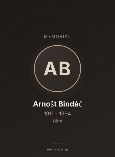 Memorial portrait of Arnošt Bindáč