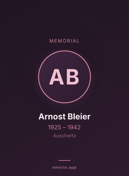 Memorial portrait of Arnost Bleier