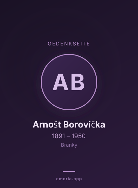 Gedenkportrait von Arnošt Borovička