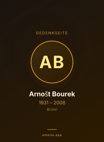 Gedenkportrait von Arnošt Bourek