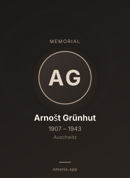 Memorial portrait of Arnošt Grünhut