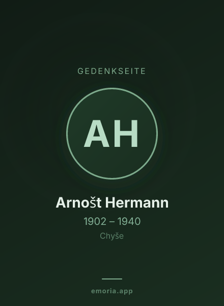 Gedenkportrait von Arnošt Hermann