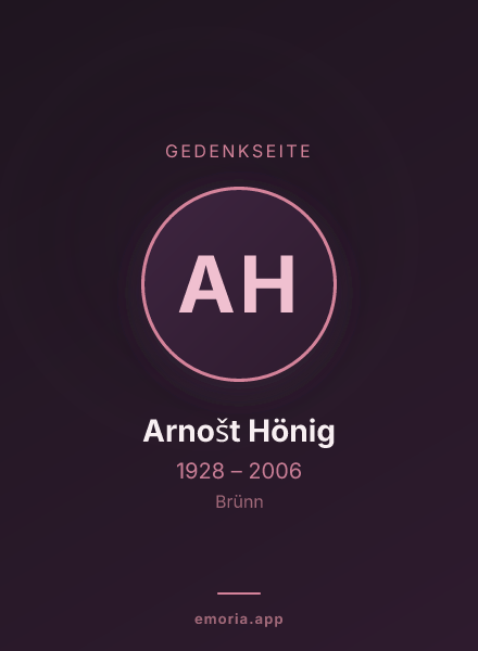 Gedenkportrait von Arnošt Hönig