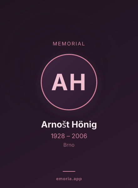 Memorial portrait of Arnošt Hönig