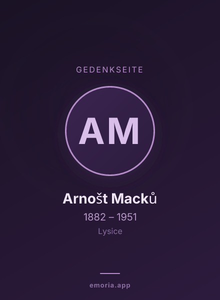 Gedenkportrait von Arnošt Macků