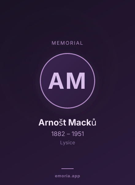 Memorial portrait of Arnošt Macků