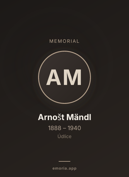Memorial portrait of Arnošt Mändl