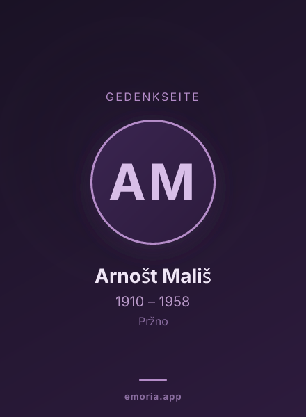 Gedenkportrait von Arnošt Mališ