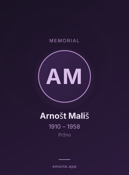 Memorial portrait of Arnošt Mališ