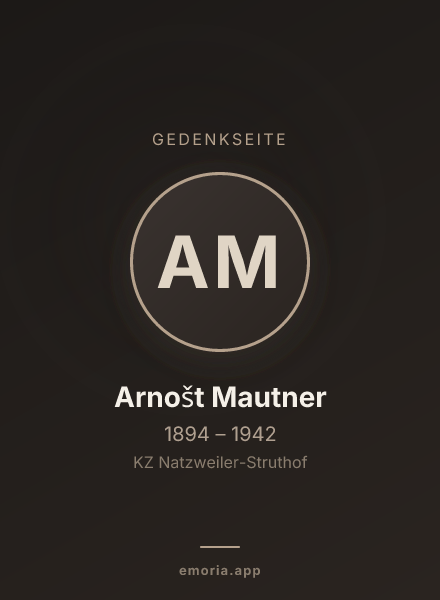 Gedenkportrait von Arnošt Mautner