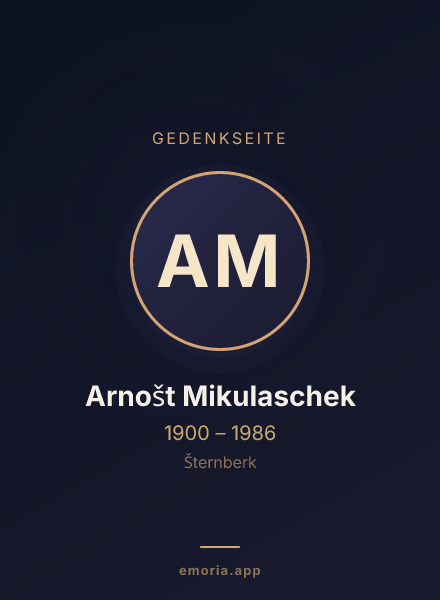 Gedenkportrait von Arnošt Mikulaschek