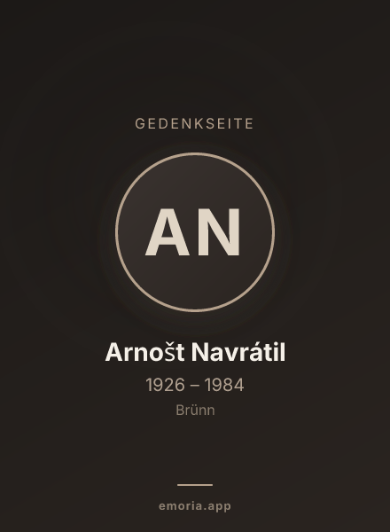 Gedenkportrait von Arnošt Navrátil