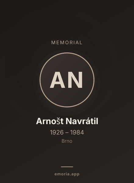 Memorial portrait of Arnošt Navrátil