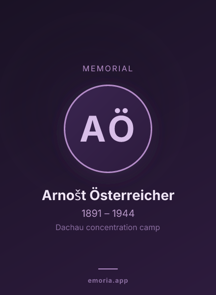 Memorial portrait of Arnošt Österreicher