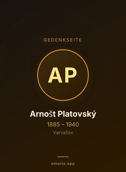 Gedenkportrait von Arnošt Platovský