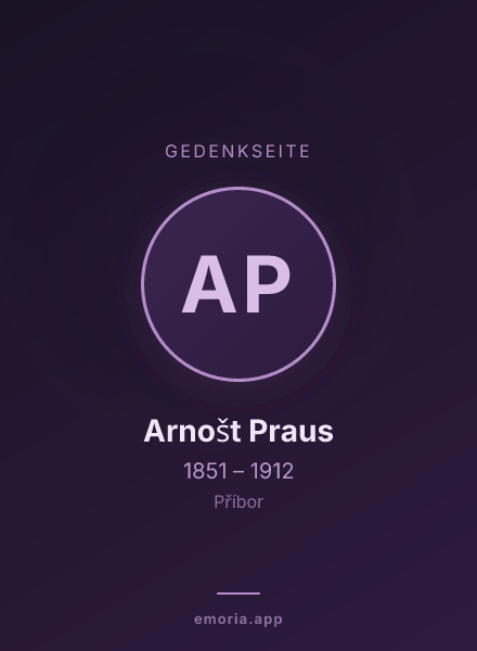 Gedenkportrait von Arnošt Praus