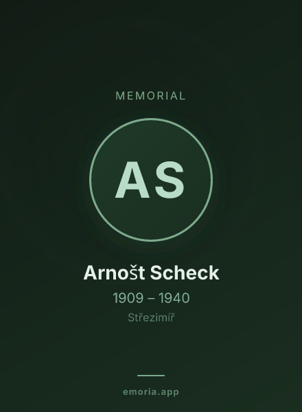 Memorial portrait of Arnošt Scheck