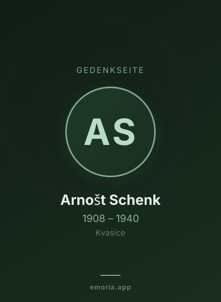 Gedenkportrait von Arnošt Schenk