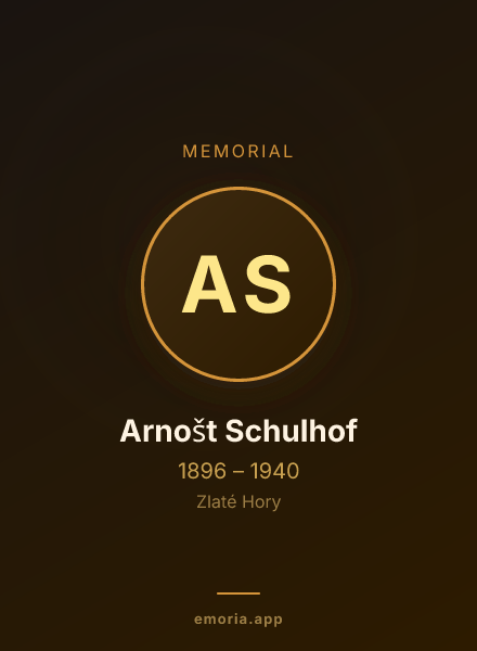 Memorial portrait of Arnošt Schulhof