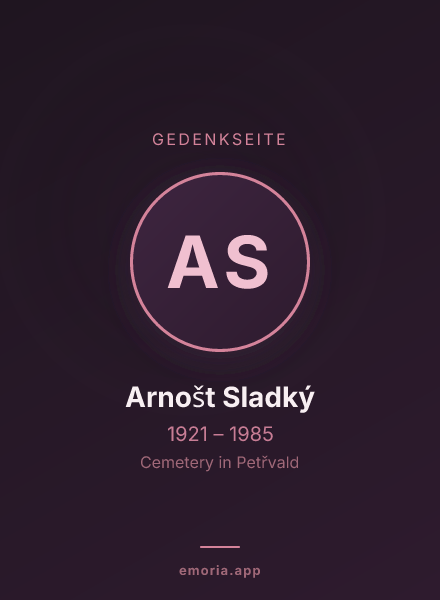 Gedenkportrait von Arnošt Sladký